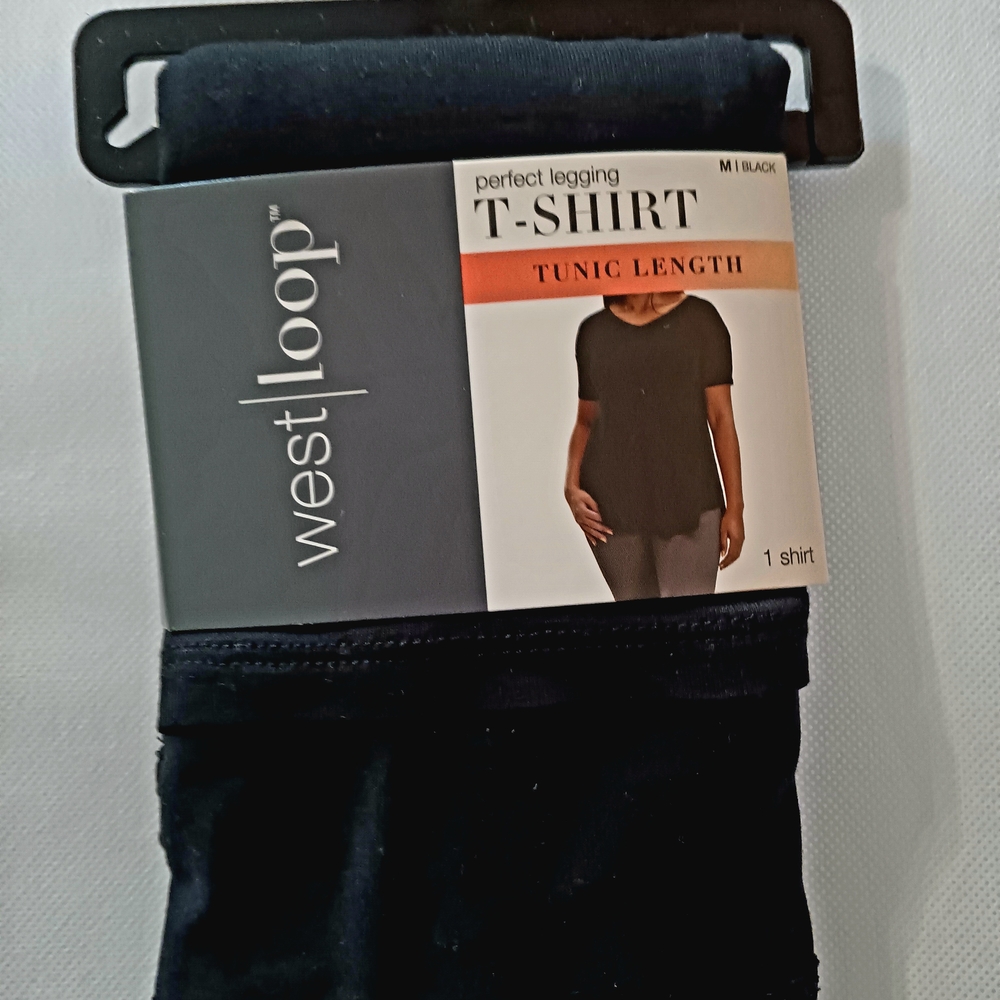 West Loop Black Tunic Length T-Shirt